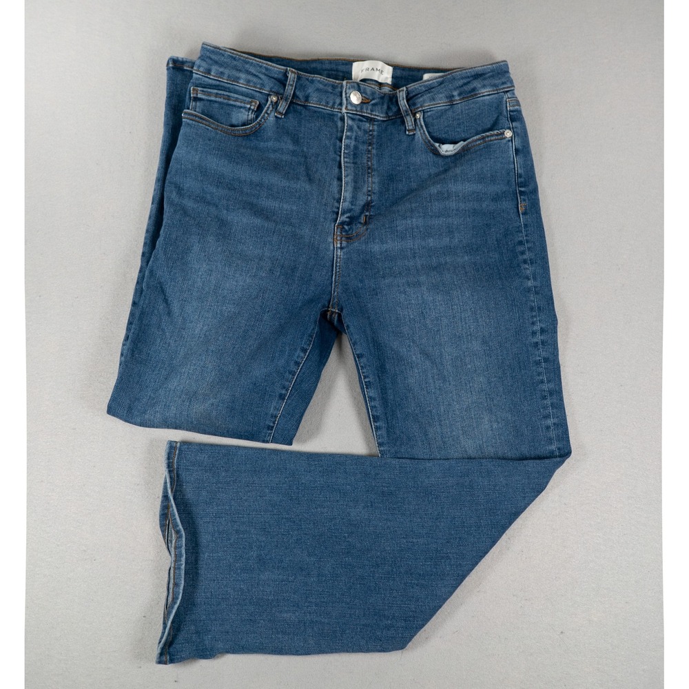 Frame Womens Le Crop Mini Boot Jeans High Rise Bootcut Blue Size 31 Mermaid